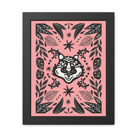 Mirror 3 - Whimsical Wolf Framed Poster - Playful Nature-Inspired Wall Art