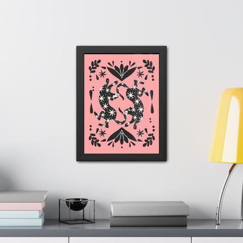 Mirror 1 - Whimsical Framed Poster - Starry Cat Design for Home Décor