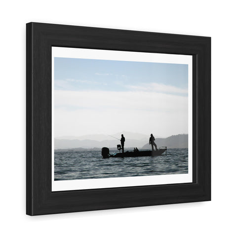 Fishing Boat - Silhouette Framed Poster - Perfect for Outdoor Enthusiasts and Home Decor