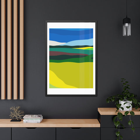 Scapes 4 - Abstract Landscape Framed Poster - Vibrant Nature Art for Home Decor