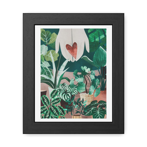 Green Thumb - Botanical Heart Framed Poster - Nature-Inspired Wall Art for Plant Lovers