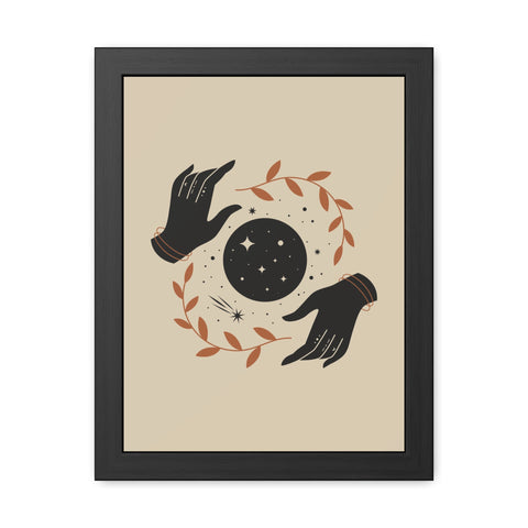 Witchcraft - Celestial Hands Framed Poster – Bohemian Wall Art for Home Decor