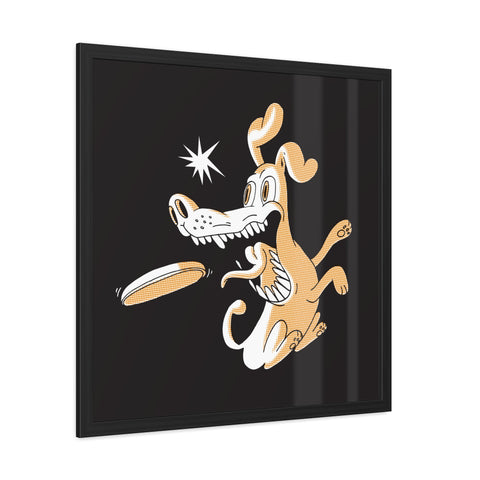 Catch it - Playful Dog Framed Poster - Fun Pet Decor for Animal Lovers
