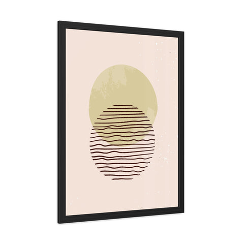 Blend 1 - Modern Minimalist Framed Poster – Abstract Green and Beige Art