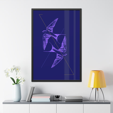 Wings 2 - Elegant Framed Bird Poster Art - Modern Decor for Nature Lovers