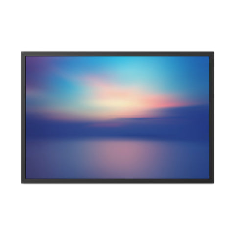 Ariel Sunset - Calming Framed Poster - Abstract Blue and Pink Wall Art for Home Decor