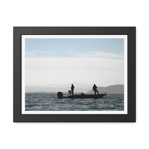 Fishing Boat - Silhouette Framed Poster - Perfect for Outdoor Enthusiasts and Home Decor