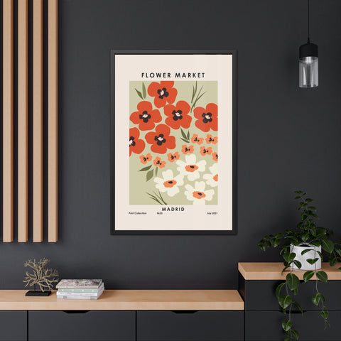 Flower Market - Madrid - Framed Floral Poster - Flower Market Madrid Art Print