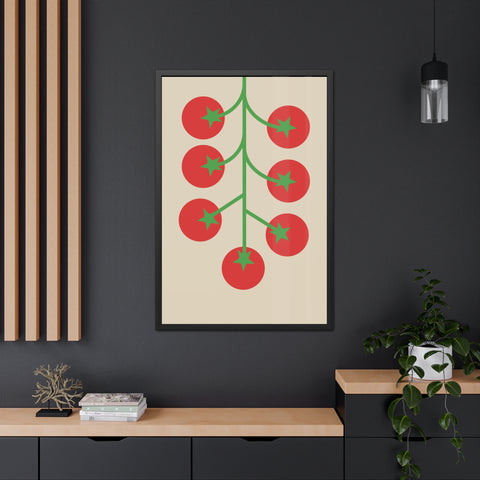 Tomato Vine Framed Poster - Minimalist Wall Art for Kitchen Decor