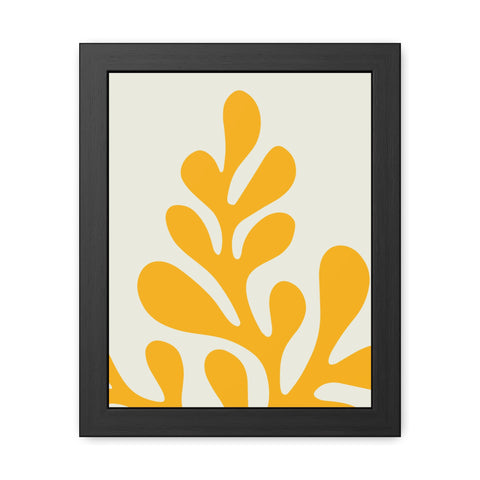 Stratica 1 - Modern Abstract Framed Poster – Yellow Organic Design for Home Decor