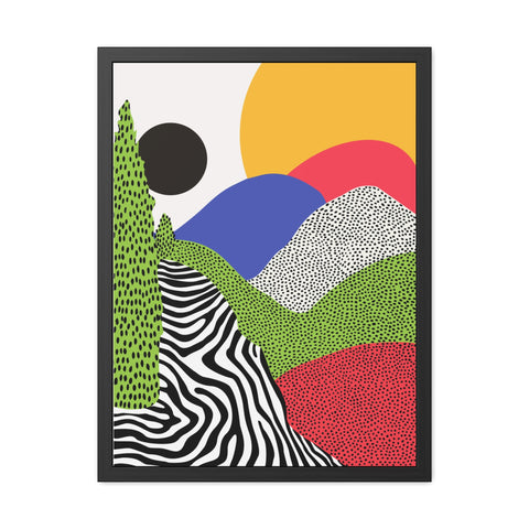 Cristobal 4 - Colorful Landscape Framed Poster - Modern Wall Art for Home Decor