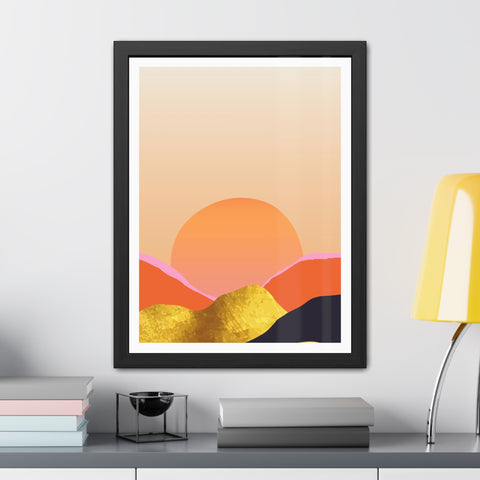 South 3 - Warm Sunset Framed Poster - Modern Home Décor for Nature Lovers