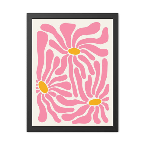 Natural Formation 7 - Botanical Framed Poster - Vibrant Pink Floral Art for Home Decor