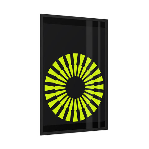 Modernica 2 - Modern Geometric Framed Poster - Bright Yellow Circle Art for Contemporary Spaces