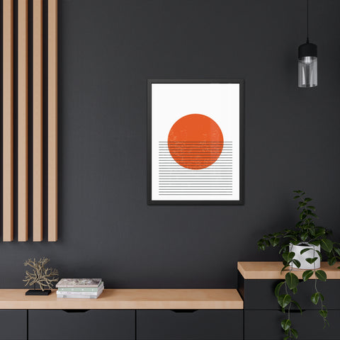 Ink Stamp 3 - Minimalist Sunset Framed Poster - Modern Home Decor Art