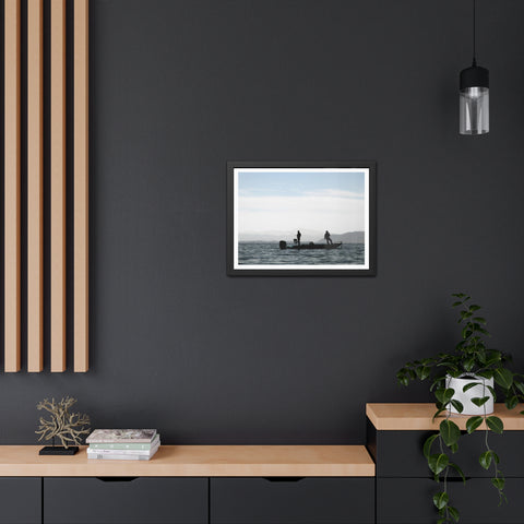 Fishing Boat - Silhouette Framed Poster - Perfect for Outdoor Enthusiasts and Home Decor