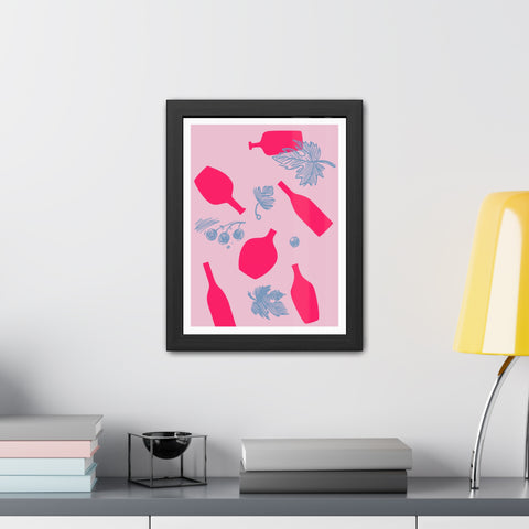 Sonoma 2 - Stylish Framed Art Print: Vibrant Bottles & Leaves Design for Home Decor