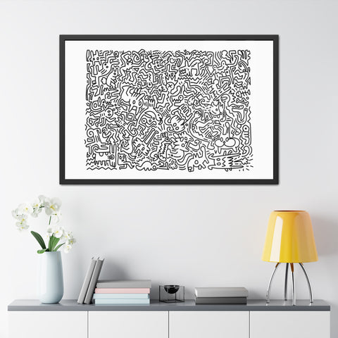 Chaos Theory - Abstract Line Art Framed Poster - Modern Wall Décor for Art Lovers