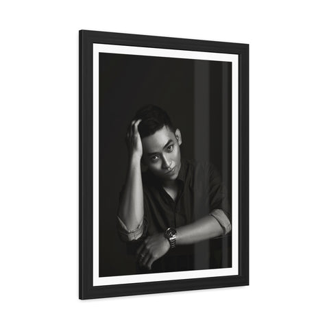 Male Portrait 2 - Modern Black Framed Poster - Stylish Wall Art for Home Decor