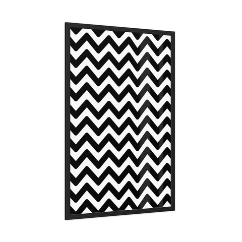 Damien 2 - Modern Chevron Framed Poster | Black & White Wall Art for Home Decor