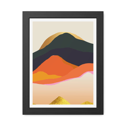 South 5 - Elegant Mountain Landscape Framed Poster - Modern Art for Home Decor