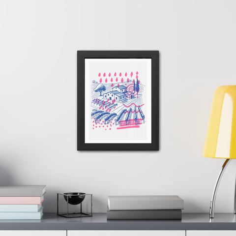 Wine Country 3 - Vibrant Vineyard Framed Poster - Modern Art Decor for Wine Lovers