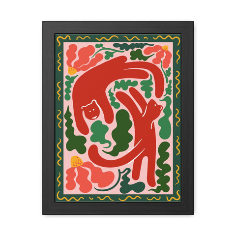 Amazon 4 - Whimsical Bear Framed Poster - Vibrant Animal Art for Nature Lovers