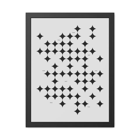 Gridlock 3 - Modern Geometric Framed Poster Art - Minimalist Home Decor