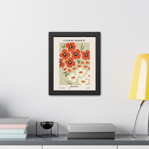 Flower Market - Madrid - Framed Floral Poster - Flower Market Madrid Art Print