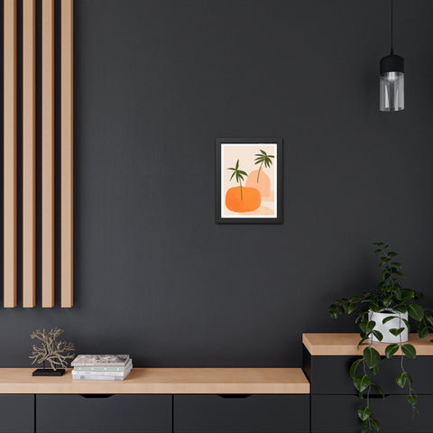 Agora 2 - Modern Framed Poster - Abstract Palm and Fruit Design for Home Decor