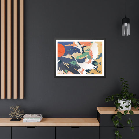 Pelican 2 - Elegant Crane Framed Poster - Serene Wall Art for Nature Lovers