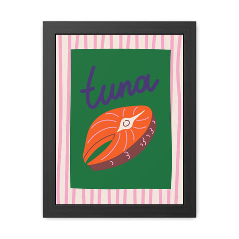 Whimsical Tuna Framed Poster - Fun Kitchen Decor for Seafood Lovers