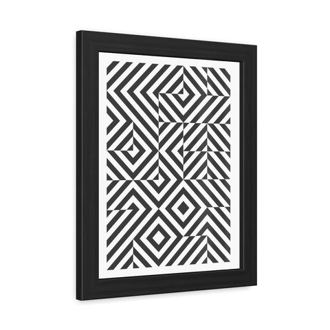Gridline 2 - Modern Framed Poster | Black and White Geometric Art for Home Decor