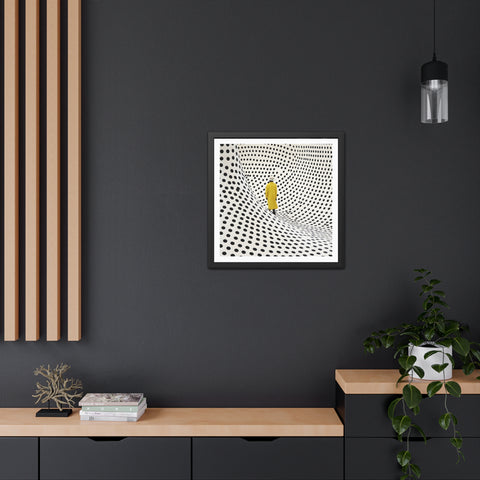 Dotted 2 - Modern Framed Poster - Yellow Coat & Polka Dot Design
