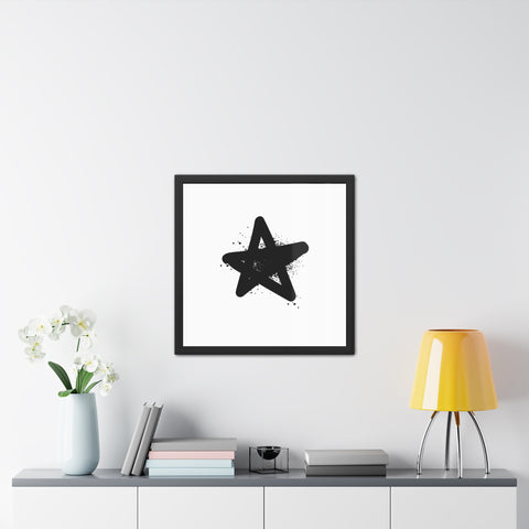 Graffiti 1 - Minimalist Star Wall Art - Framed Poster for Modern Decor