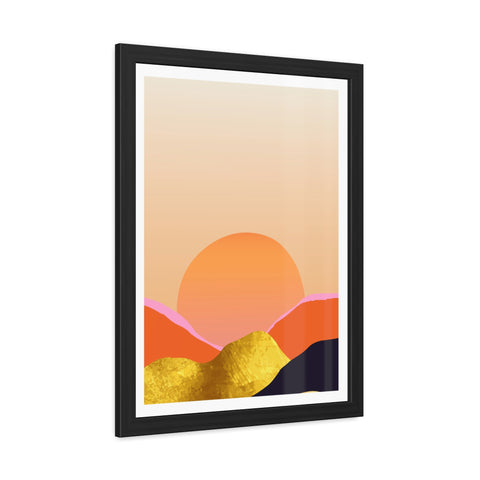 South 3 - Warm Sunset Framed Poster - Modern Home Décor for Nature Lovers