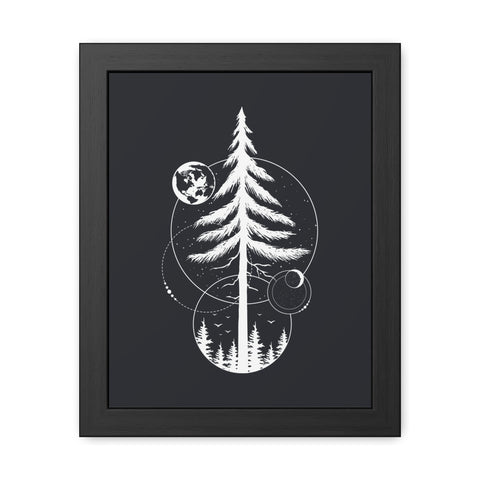 Treecraft 1 - Nature-Inspired Framed Poster - Cosmic Pine Tree Wall Art