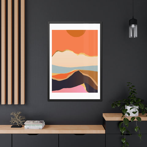 South 2 - Abstract Mountain Framed Poster - Modern Wall Art for Home Decor