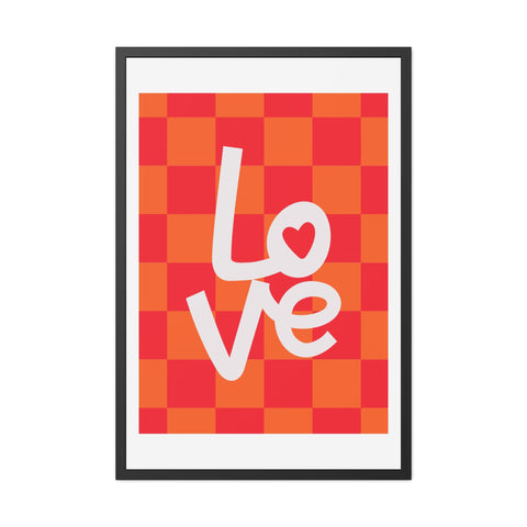 Lovin' 4 - Love Checkered Framed Poster - Perfect Wall Art for Home Decor & Gifts