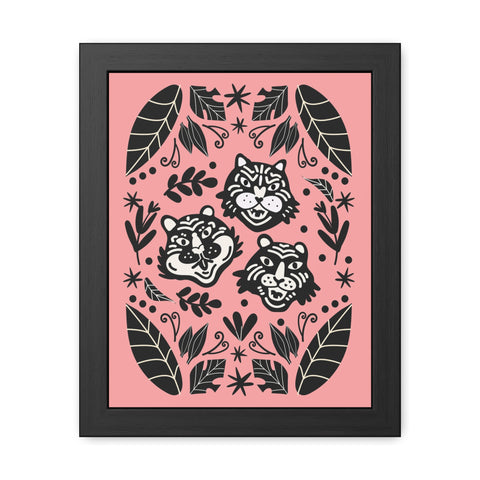 Mirror 5 - Playful Jungle Themed Framed Posters - Tiger and Leopard Artwork for Kids' Rooms