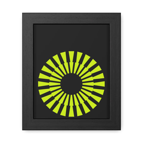 Modernica 2 - Modern Geometric Framed Poster - Bright Yellow Circle Art for Contemporary Spaces
