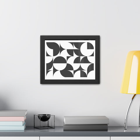 Horizon Grid 3 - Modern Geometric Framed Poster for Stylish Home Decor