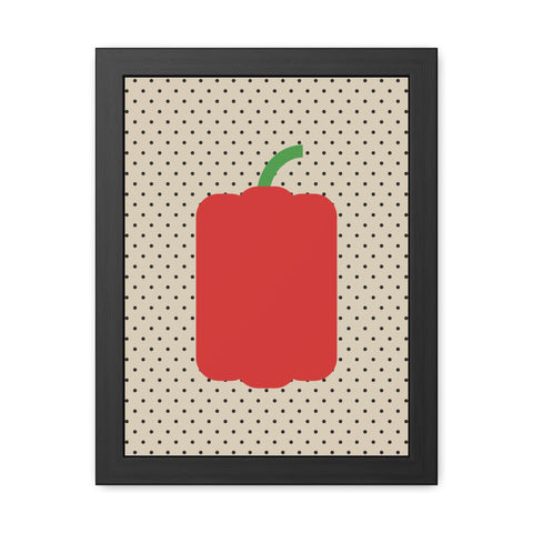 Gamba 1 - Modern Pepper Framed Poster - Minimalist Kitchen Decor
