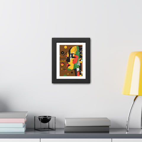 Africa 4 - Modern Framed Art Poster - Colorful Abstract Portrait