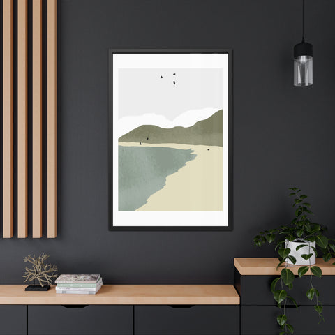 North 1 - Modern Coastal Framed Poster - Minimalist Beach Wall Art