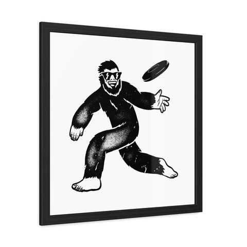 Frisbee - Cool Sasquatch Framed Poster - Fun Wall Art for Outdoorsy Decor