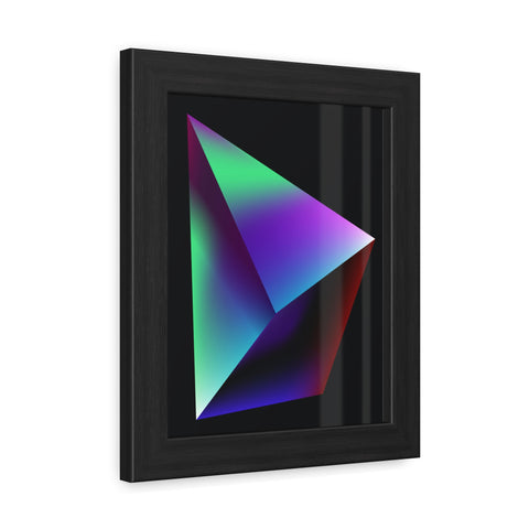 Omega 3 - Minimalist Geometric Framed Poster - Vibrant 3D Triangle Art for Modern Decor