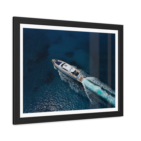 In the water - Nautical Framed Poster - Luxury Yacht at Sea Wall Art