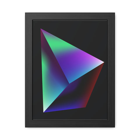 Omega 3 - Minimalist Geometric Framed Poster - Vibrant 3D Triangle Art for Modern Decor