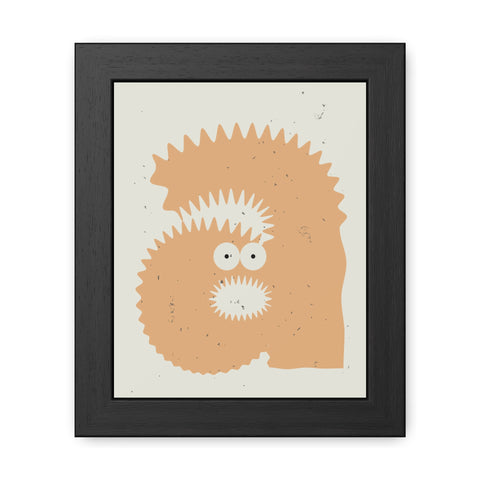 Lettermon - a monster - Quirky Framed Monster Poster - Playful Wall Art for Kids' Rooms